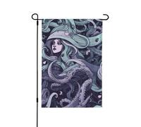Drapeau de jardin imprimé inspiré de la sorcière de la mer 31,8 x 45,7 cm, drapeau de décoration extérieure double face pour jardin, terrasse, pelouse, jardin, porche