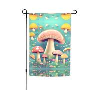 Drapeau de jardin imprimé « Jolis petits champignons » (12 x 18 pouces) - Parfait pour les patios, les balcons, les arrière-cours, les pelouses et les jardins