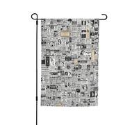Drapeau de jardin imprimé journal HD 30,5 x 45,7 cm toutes saisons décoration extérieure pour cour, patio, porche et pelouse drapeau
