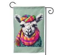 Drapeau de jardin imprimé lama dans une écharpe double face verticale bienvenue bannière drapeau de cour 71,1 x 101,6 cm décoration extérieure