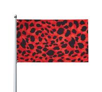 Drapeau de jardin imprimé léopard rouge, bannière décorative extérieure, pelouse, maison, terrasse et mur