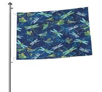 Drapeau de jardin imprimé libellule 61 x 91 cm en tissu pour décoration d'intérieur ou d'extérieur