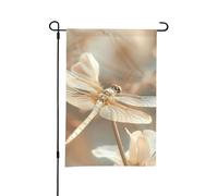 Drapeau de jardin imprimé libellule et fleur 30,5 x 45,7 cm, drapeau personnalisé double face pour décoration de jardin extérieur