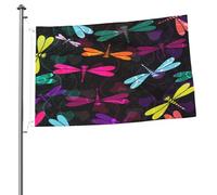 Drapeau de jardin imprimé libellule mignonne 61 x 91 cm en tissu pour décoration d'intérieur ou d'extérieur