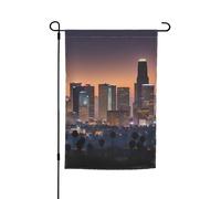 Drapeau de jardin imprimé Los Angeles Skyline double face pour extérieur, décoration intérieure ou extérieure 30,5 x 45,7 cm