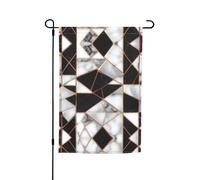 Drapeau de jardin imprimé marbre 3D pour pelouse, villa, drapeau décoratif pour extérieur, cour, maison, extérieur, terrasse, pelouse