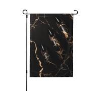 Drapeau de jardin imprimé marbre noir et or rose, 71,1 x 101,6 cm, drapeau de décoration extérieure double face pour jardin, terrasse, pelouse, jardin, porche