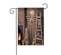 Drapeau de jardin imprimé « Merry Christmas and Happy New Year » - 30,5 x 45,7 cm - Tissu avec manche de 3 cm - Convient pour jardin, pelouse, terrasse, balcon