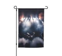Drapeau de jardin imprimé musique fumée noire 30,5 x 45,7 cm