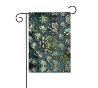 Drapeau de jardin imprimé « Nombreuses plantes succulentes » 30,5 x 45,7 cm, chic, vertical, double face, pour toutes les saisons