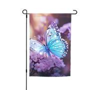 Drapeau de jardin imprimé papillon bleu pour jardin, maison, cour, drapeau extérieur, ferme, décoration de vacances, 30,5 x 45,7 cm