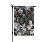 Drapeau de jardin imprimé papillon de nuit qui ressemble à un paon 71,1 x 101,6 cm, drapeau de maison en polyester double face pour terrasse, porche, pelouse, décoration extérieure