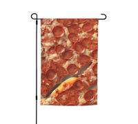 Drapeau de jardin imprimé pepperoni 3D drapeau de jardin décoration de cour, porche ou pelouse
