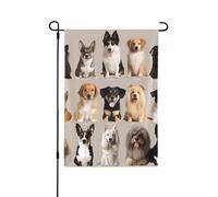Drapeau de jardin imprimé race de chien 71,1 x 101,6 cm, drapeau de décoration extérieure double face pour jardin, terrasse, pelouse, jardin, porche