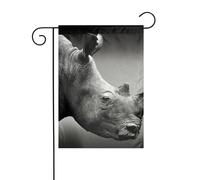 Drapeau de jardin imprimé rhinocéros d'Afrique du Sud pour décoration extérieure, petit drapeau de cour saisonnier pour l'hiver, Noël, vacances, décoration extérieure