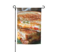 Drapeau de jardin imprimé sandwichs au fromage 30,5 x 45,7 cm pour décoration extérieure pour cour, patio, porche et pelouse