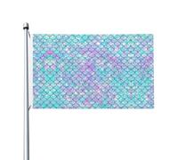 Drapeau de jardin imprimé sirènes, 91,4 x 152,4 cm, convient pour les pelouses, balcons, terrasses, intérieur et extérieur, avec œillets métalliques, mât non inclus.