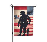Drapeau de jardin imprimé soldats militaires américains patriotiques pour jardin, maison, cour, drapeau extérieur, ferme, décoration de vacances, 30,5 x 45,7 cm