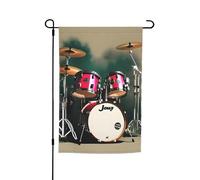 Drapeau de jardin imprimé tambour jazz double face drapeau extérieur jardin intérieur extérieur décoration 30,5 x 45,7 cm