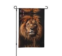Drapeau de jardin imprimé The Lion's Gaze - Double face - Pour extérieur/intérieur - Décoration de fête - 30,5 x 45,7 cm