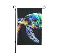 Drapeau de jardin imprimé tortue de mer - Bannière double face de 30,5 x 45,7 cm avec design vibrant résistant à la décoloration pour porche, terrasse, pelouse et décoration d'intérieur saisonnière