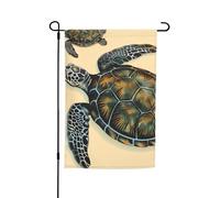 Drapeau de jardin imprimé tortue de mer - Bannière double face de 30,5 x 45,7 cm avec motif vibrant résistant à la décoloration pour porche, terrasse, pelouse et décoration d'intérieur saisonnière
