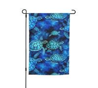 Drapeau de jardin imprimé tortue de mer bleu pour pelouse, villa, drapeau décoratif pour extérieur, cour, maison, extérieur, terrasse, pelouse