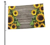 Drapeau de jardin imprimé tournesols en bois pour festival, maison, extérieur, décoration de Pâques 61 x 91 cm