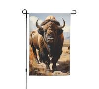 Drapeau de jardin imprimé troupeau de bisons d'Amérique du Nord 30,5 x 45,7 cm - Drapeaux saisonniers double face pour extérieur, cour, porche, décoration de fête