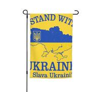 Drapeau de jardin imprimé Ukraine Suppor - Pour extérieur, terrasse, porche ou pelouse