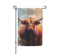 Drapeau de jardin imprimé vache des hautes terres pour toutes les occasions, drapeau de jardin pour toutes les saisons, décoration de patio