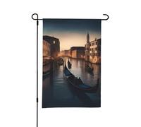 Drapeau de jardin imprimé Venise Night 30,5 x 45,7 cm pour l'extérieur, parfait pour la Saint-Valentin et le printemps