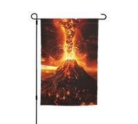 Drapeau de jardin imprimé volcan 30,5 x 45,7 cm, bannière double face avec motif vibrant résistant à la décoloration pour porche, terrasse, pelouse et décoration d'intérieur saisonnière