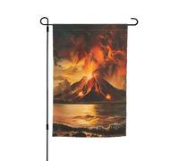 Drapeau de jardin imprimé volcan pour extérieur, décoration de cour, patio, porche ou pelouse