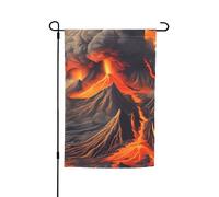 Drapeau de jardin imprimé volcan pour extérieur, décoration de cour, patio, porche ou pelouse
