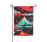 Drapeau de jardin imprimé volcan pour toutes les occasions - Pour l'extérieur - Décoration de cour - Pour patios