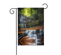 Drapeau de jardin imprimé « Vue sur la cascade » 30,5 x 45,7 cm, chic, vertical, double face, pour toutes les saisons