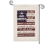 Drapeau de jardin « In Our America Equality » - Bannière de cour politique progressiste - Cadeau de justice sociale (InOurAmerFlag-UK)