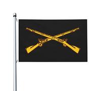 Drapeau De Jardin Insigne D'Infanterie De L'Armée Américaine Drapeaux Décoratifs D'Extérieur Avec Œillets En Laiton Bannière De Cour 100% Polyester Bannière Décorative Pour Procession Bar