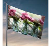 Drapeau de jardin inspirations florales amusantes : amour, grandir, drapeau de grâce, manches à air, drapeaux de voiture d'extérieur pour chambre (152 x 244 cm)
