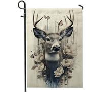 Drapeau de jardin inspiré de la nature, décoration de faune neutre pour le printemps et l'été, bannière double face en toile de jute pour la maison, la pelouse, la décoration de vanité, 30,5 x 45,7 cm