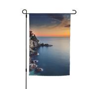 Drapeau de jardin italien mer au coucher du soleil 30,5 x 45,7 cm, printemps, été, automne, hiver, drapeaux saisonniers double face, bannière extérieure et intérieure pour décoration de maison