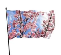 Drapeau de jardin Japonais Cherry Blossom Yard House Décoration extérieure Drapeaux Bannières pour Patio Pelouse 0,9 x 1,5 m