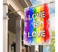 Drapeau De Jardin Jardin Signe Drôle Drapeau De Décoration L'Amour Est L'Amour - Aquarelle Dégradée - Arc-En-Ciel - Cadeau Pour Couple Intersexué - Mois Des Fiertés Lgbt M