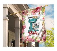 Drapeau De Jardin Jardin Signe Durable Drapeau De Décoration Décoration Pour Porche Pelouse Balcon Machine À Pâtisserie Les Bonnes Choses Arrivent À Ceux Qui Font De La Pâtisserie S