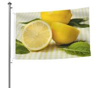 Drapeau de jardin jaune citron imprimé 1,5 x 2,4 m pour festival, maison, extérieur, décoration de Pâques en tissu