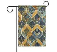 Drapeau de jardin jaune moutarde et marron double face, décorations d'extérieur résistantes aux intempéries, bannière de terrasse, décorations de jardin pour toutes les saisons