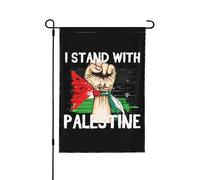 Drapeau de jardin « Je soutiens la Palestine », drapeau de jardin fantaisie 30 x 45 cm, drapeau de maison double face pour l'été