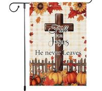 Drapeau de jardin Jésus double face religieux citrouille drapeaux de jardin patio pelouse tournesol décoration extérieure loi d'automne cour