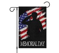 Drapeau De Jardin Journée Commémorative Patriotique Soldats Héros Indépendance Des États-Unis Journée Des Anciens Combattants Pride Flag Antifouling Drapeau De Bienvenue Garden Flag Pour30X45Cm